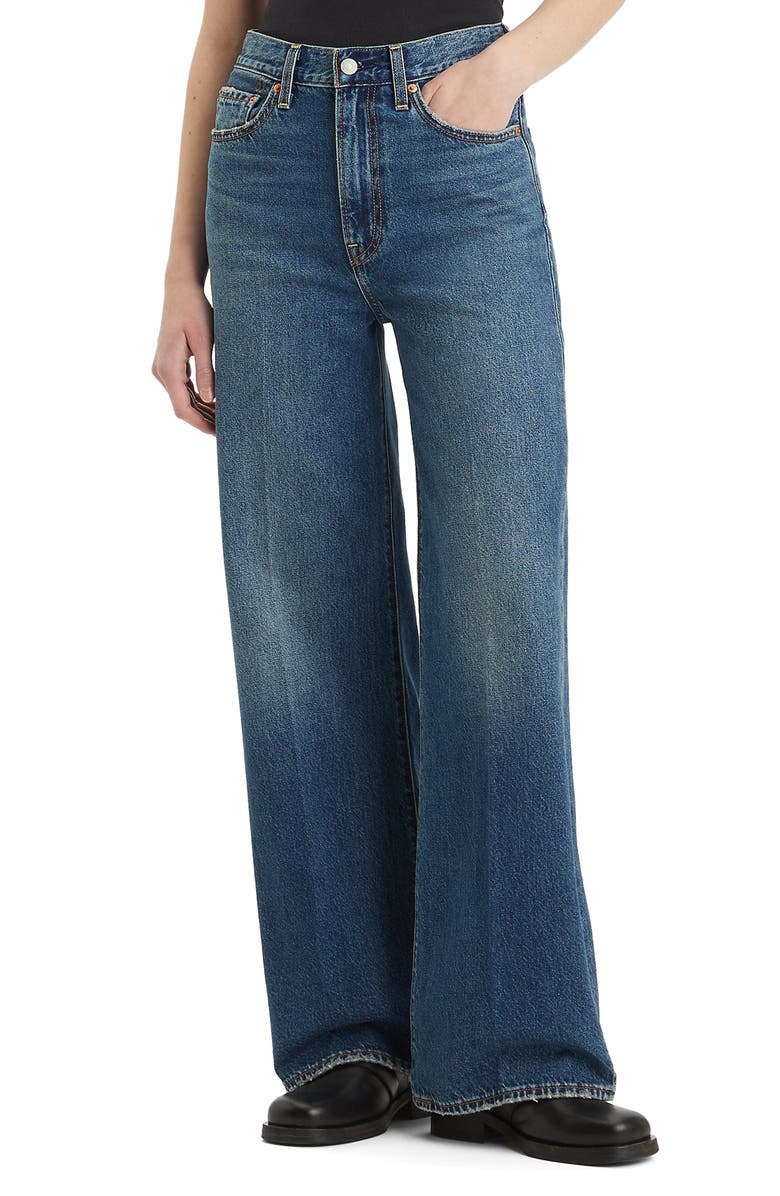 Levi's<sup>®</sup> Ribcage High Waist Wide Leg Jeans, Main, color, Polar Perimiter