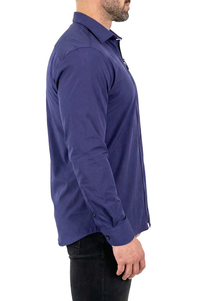 FibZip Marthyr Knit Zip-Up Shirt, Alternate, color, BLUE