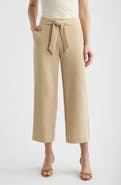 AK ANNE KLEIN Tie Front Pull-On Wide Leg Crop Pants