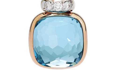 Pomellato Nudo Sky Blue Topaz & Diamond Pendant Necklace In Blue