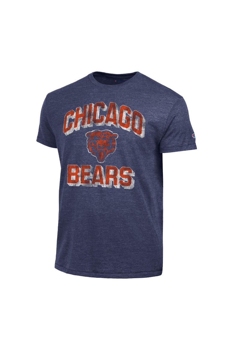 Men's Champion  Heather Navy Chicago Bears Ultimate Tri-Blend T-Shirt, Alternate, color, Heather Navy