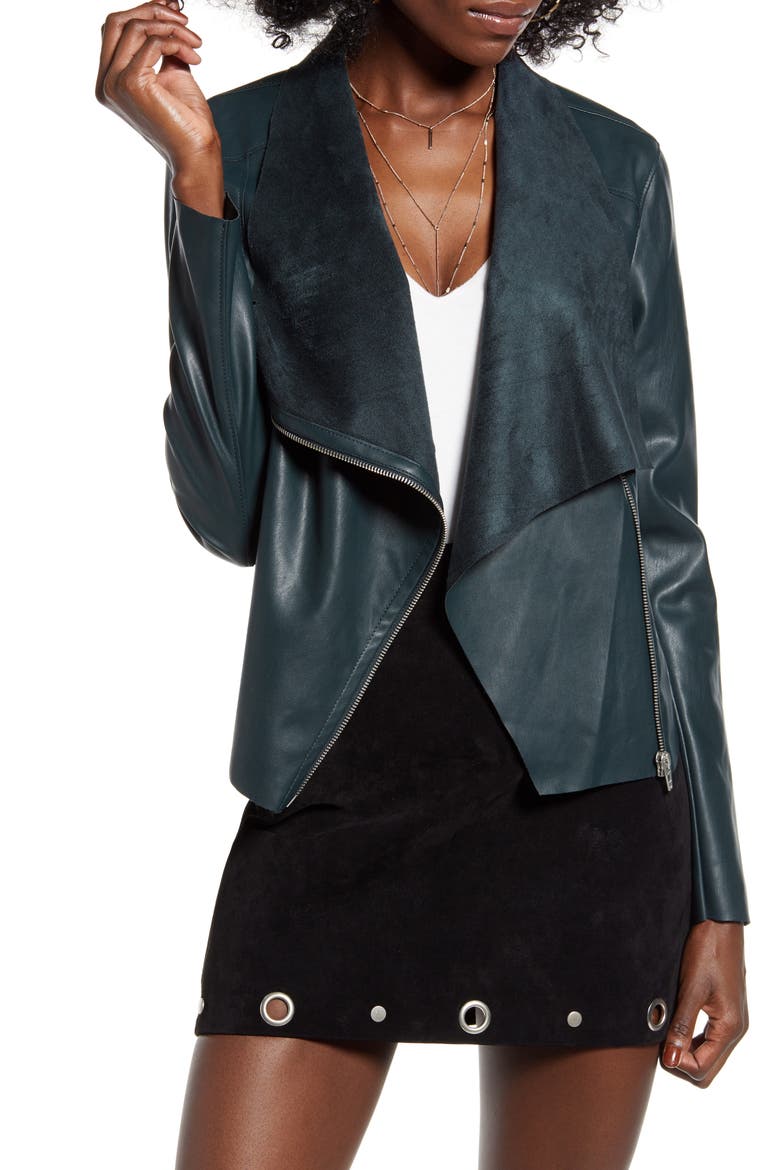 Faux Leather Moto Jacket, Main, color, OVER ACHEIVER
