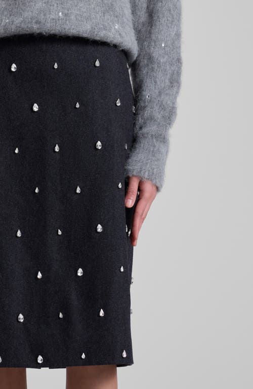 A.l.c Opal Crystal-embellished Wool-blend Felt Pencil Skirt In Charcoal