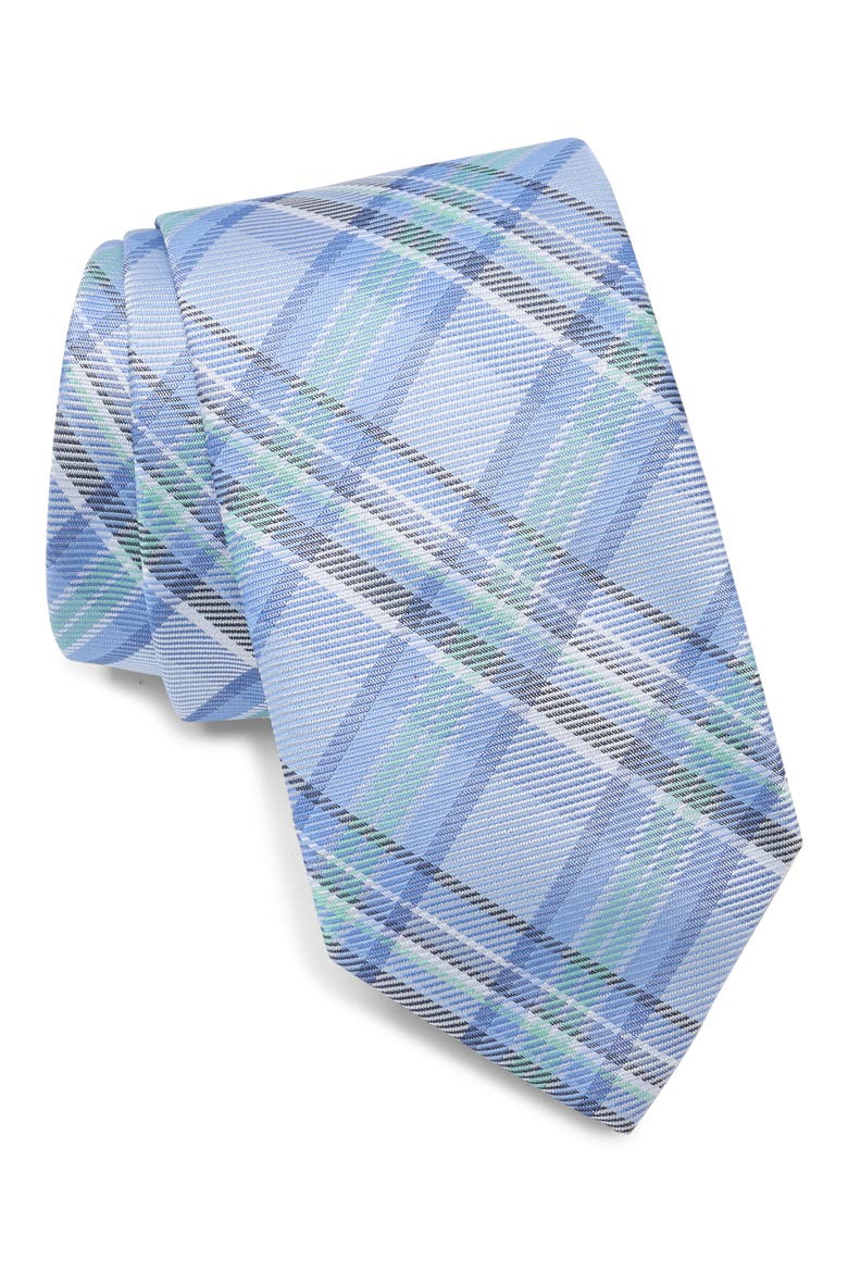Beckett Plaid Tie, Main, color, BLUE/ GREEN