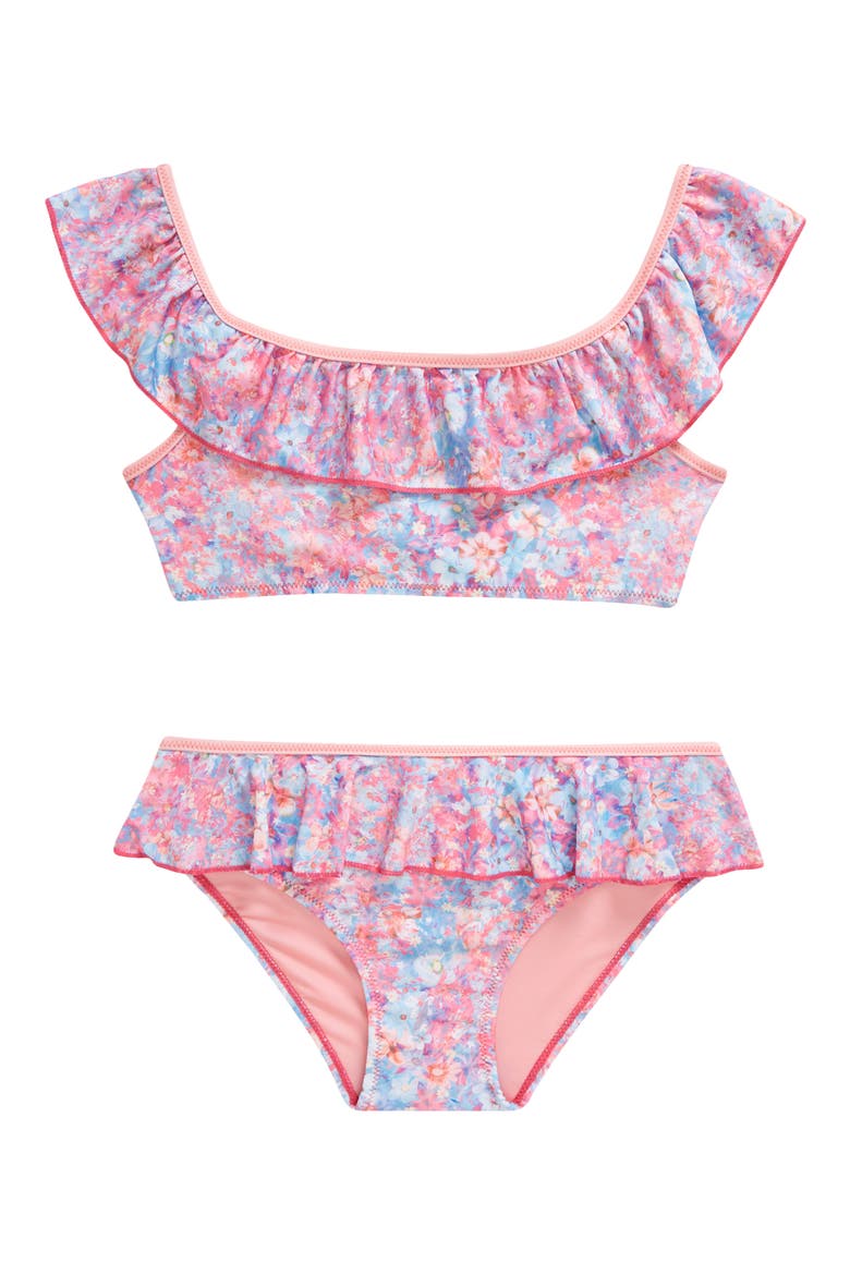 Kids' Ditzy Ruffle Two-Piece Swimsuit, Main, color, PINK MULTI