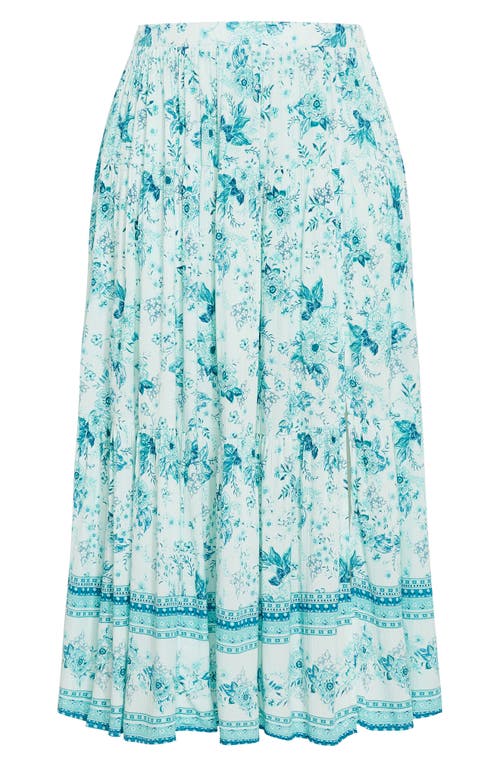 City Chic Pretty Thing A-line Maxi Skirt In Blue