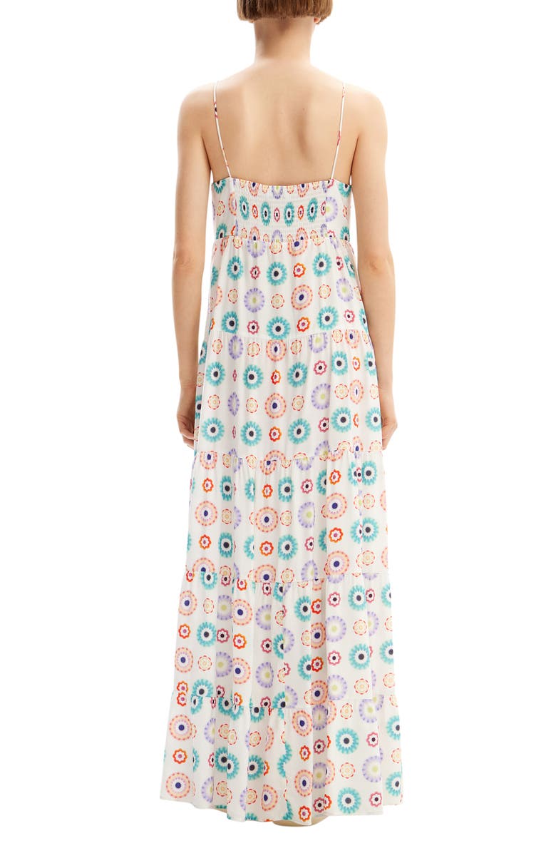 Desigual Long Geometric Print Strappy Dress, Alternate, color,
