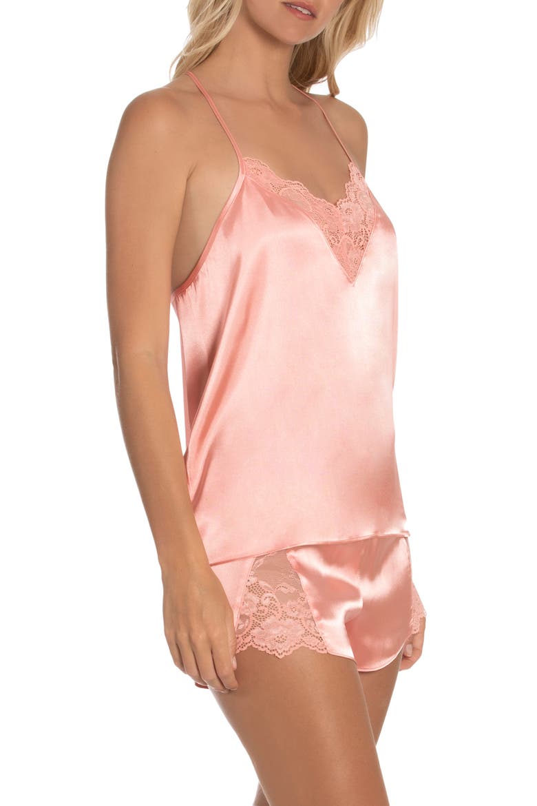 Grace Short Satin Pajamas, Alternate, color, SOFT CORAL