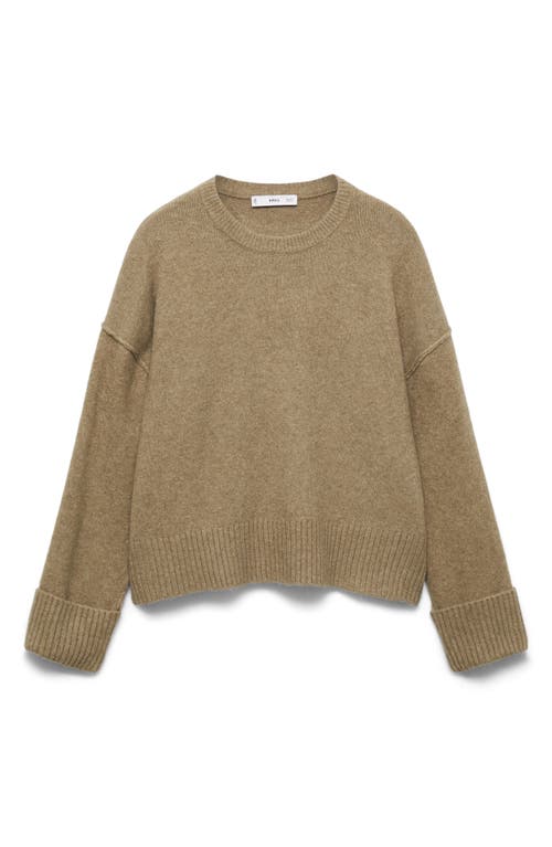 MANGO MANGO CUFFED SLEEVE CREWNECK SWEATER