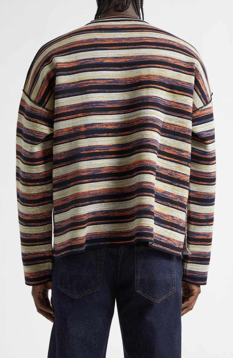 Waste Yarn Project Matt Space Dyed Stripe One of a Kind Shirt Jacket, Alternate, color, Black Multi