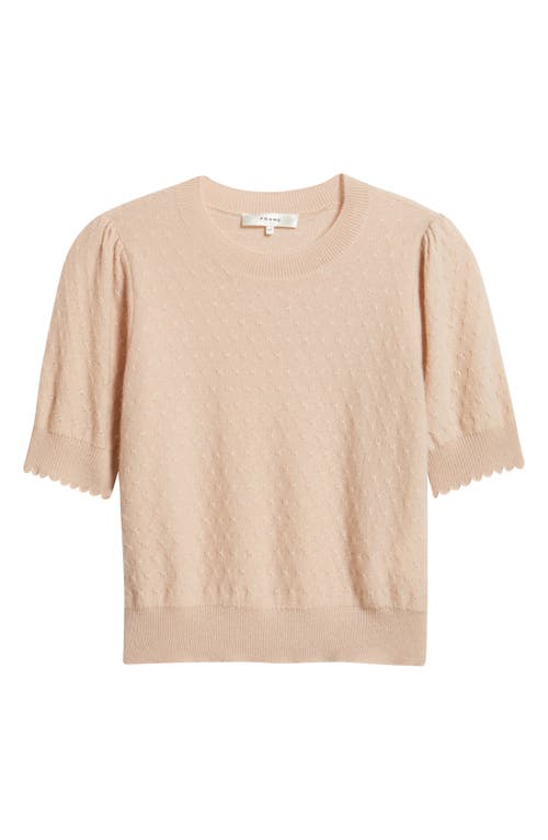 Frame Puff Sleeve Pointelle Cashmere Sweater In Pink