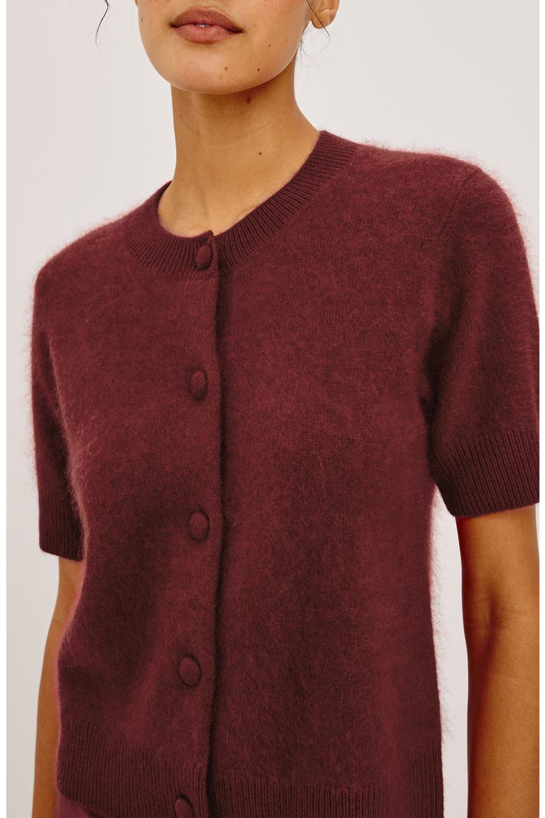 Roman Wool & Cashmere Cardigan, Alternate, color, CRIMSON