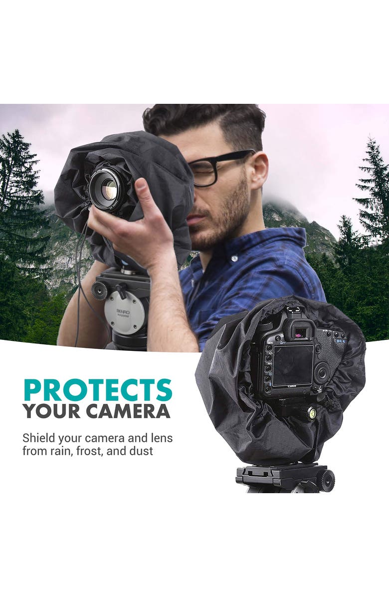 MOVO CRC11 Storm Raincover Protector for DSLR Cameras, Lenses, Photographic Equipment, Alternate, color, Black
