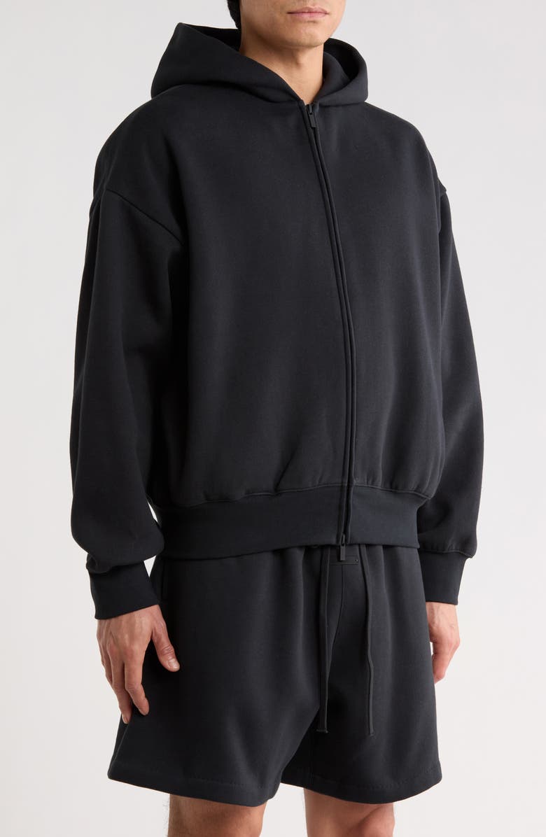 Fear of God Essentials Classic Fit Fleece Zip Hoodie, Alternate, color, Vintage Black