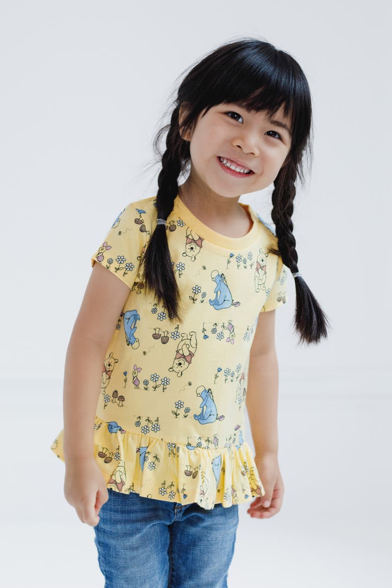 Winnie The Pooh Girls' 2-pack Short Sleeve Graphic T-shirts (baby), Alternate, color, Pooh Purple Yellow