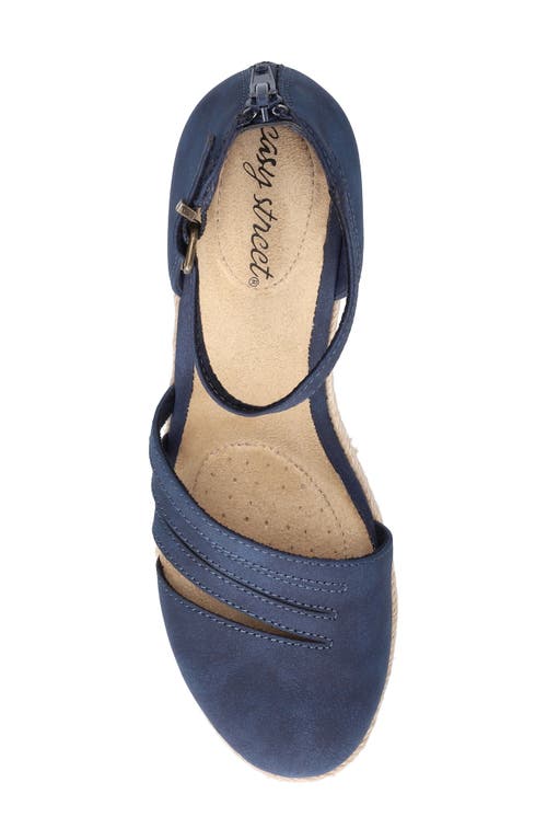 EASY STREET EASY STREET DAYTONA ANKLE STRAP ESPADRILLE PLATFORM WEDGE