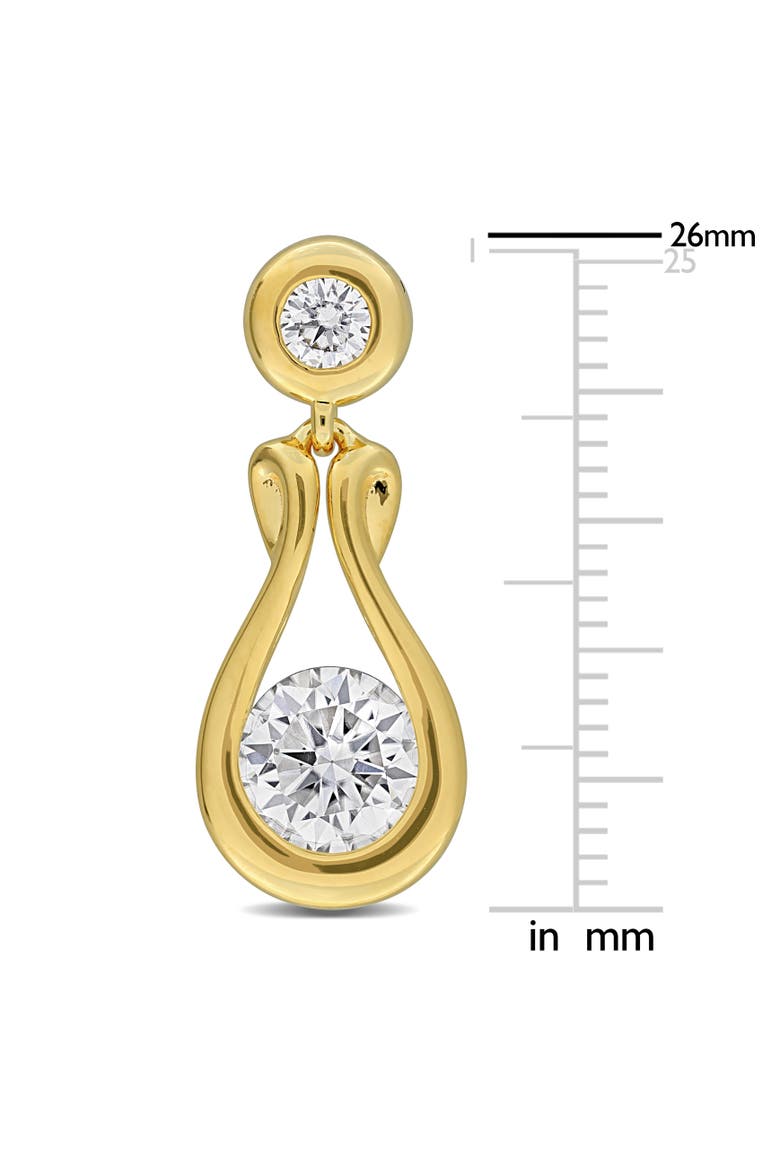 Moissanite Teardrop Earrings Yellow Plated Silver, Alternate, color, Yellow-Plated Sterling Silver