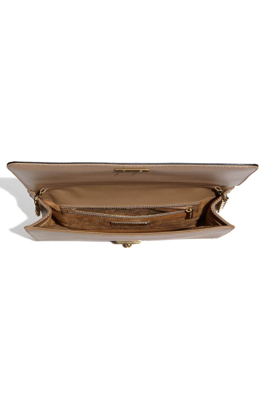 'Cassie' Quilted Flap Clutch, Alternate, color, NUDE-BLACK