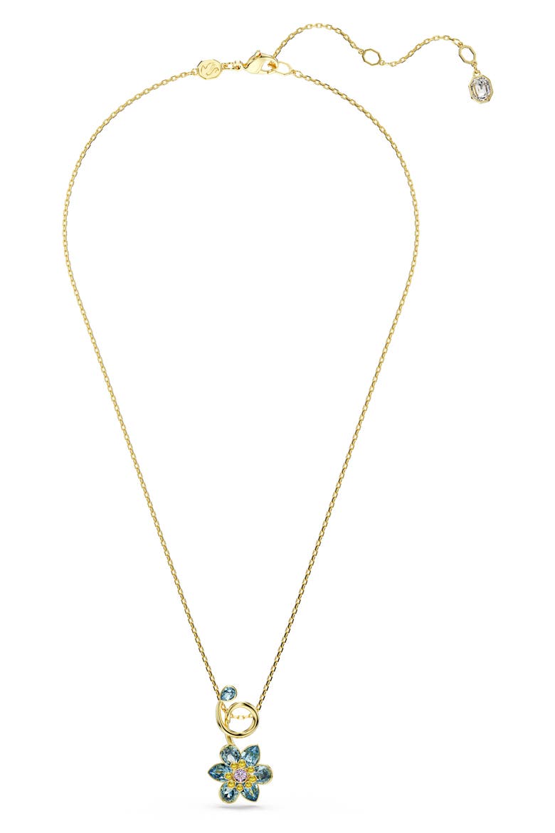 Idyllia Floral Pendant Necklace, Alternate, color, BLUE