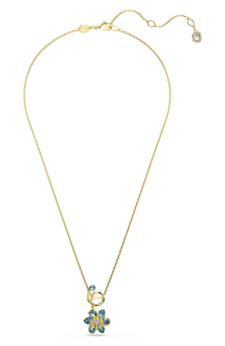 Swarovski Idyllia Floral Pendant Necklace, Alternate, color, Blue