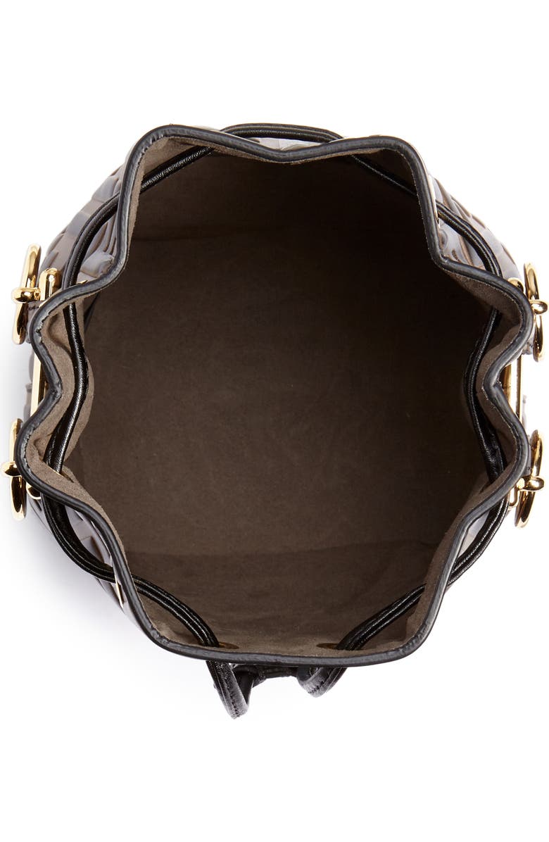 Fendi Mini Mon Tresor Logo Calfskin Leather Bucket Bag, Alternate, color,