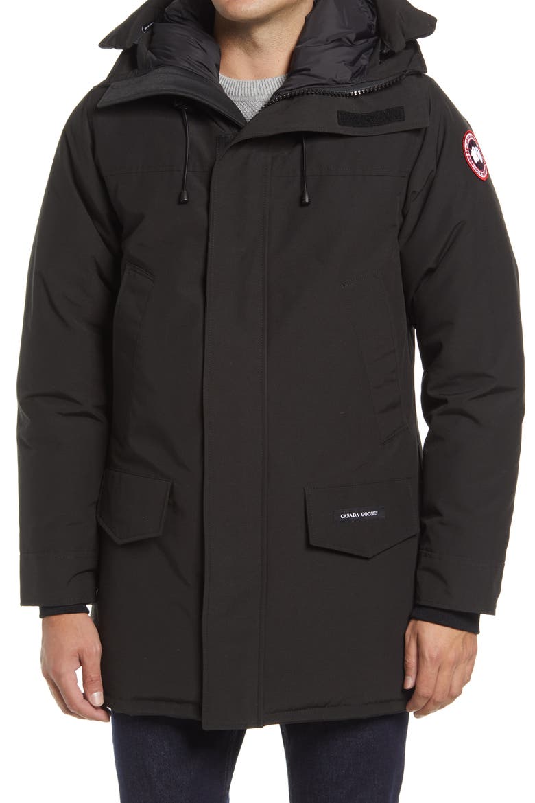 Langford Slim Fit 625 Fill Power Down Hooded Down Parka, Alternate, color, BLACK