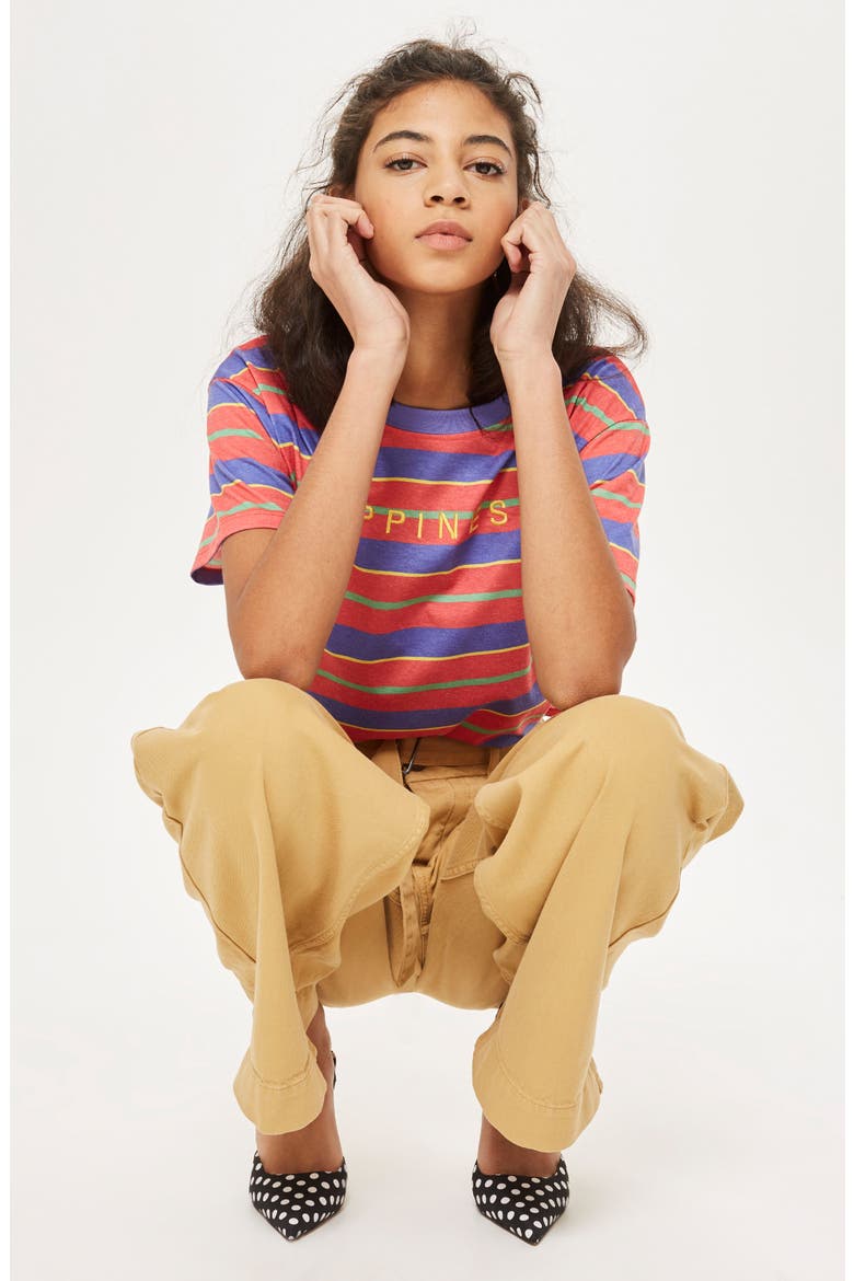 by Tee & Cake Happiness Stripe T-Shirt, Alternate, color, ORANGE MULTI