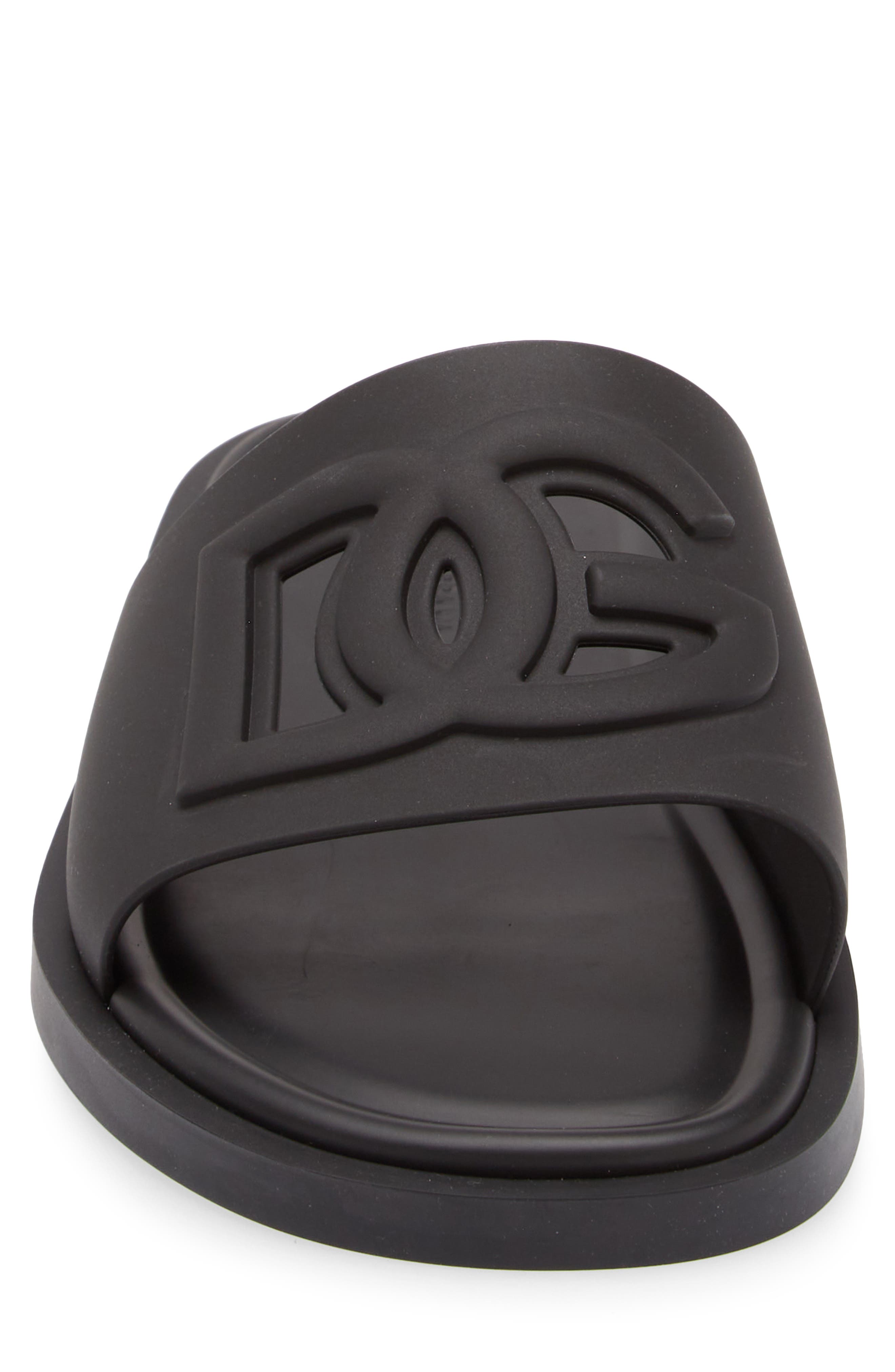 Dolce&Gabbana Beachwear Slide Sandal, Alternate, color, Nero