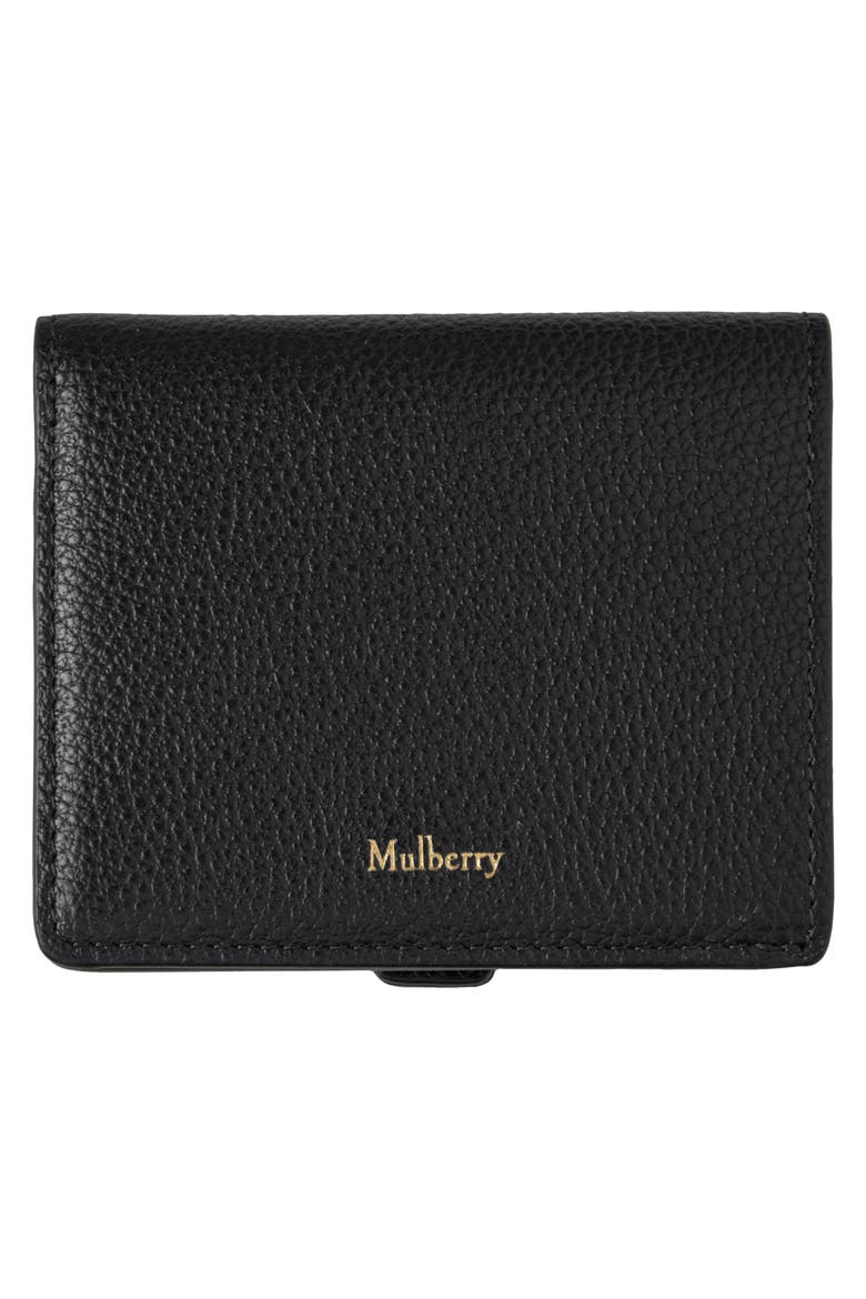 Small Roxanne Classic Grained Leather Wallet, Alternate, color, BLACK
