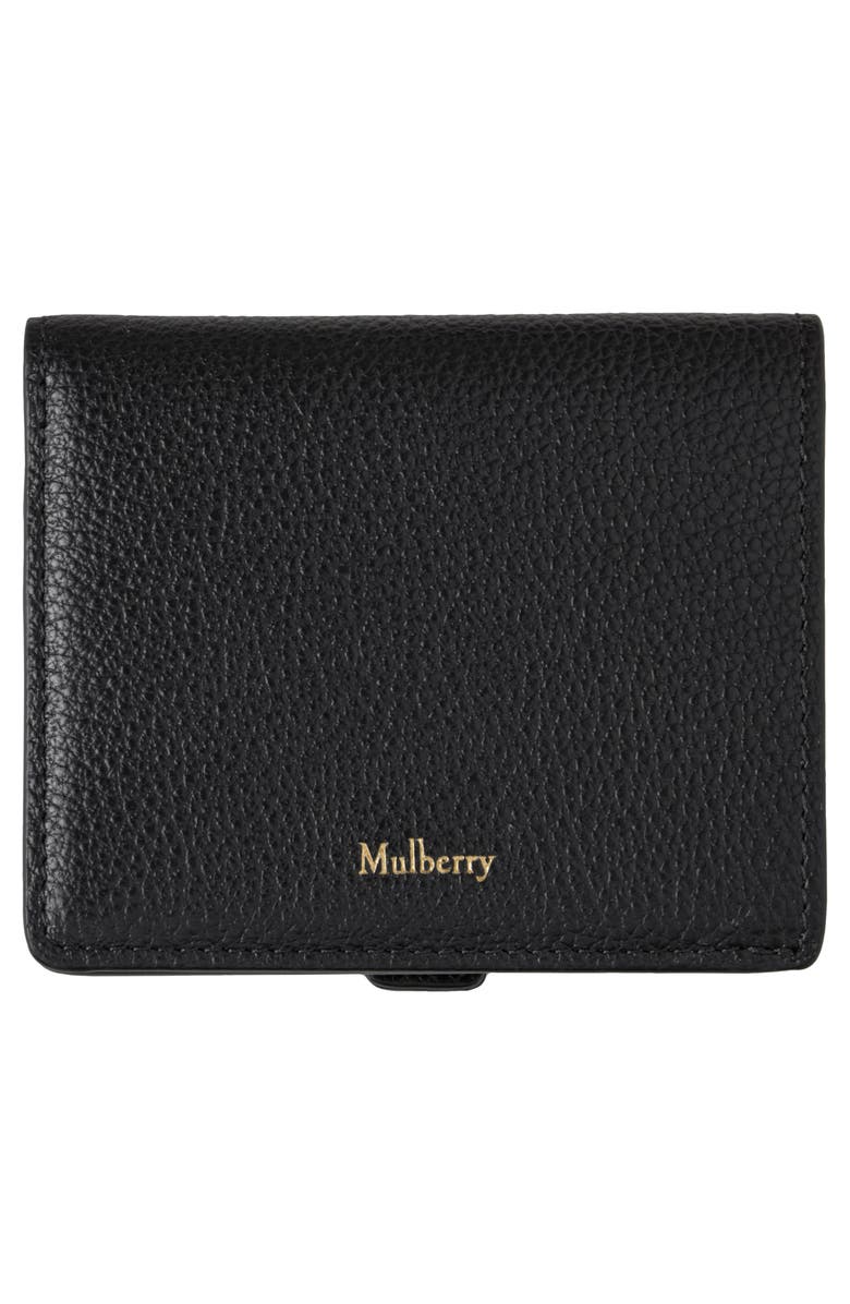 Mulberry Small Roxanne Classic Grained Leather Wallet, Alternate, color, Black