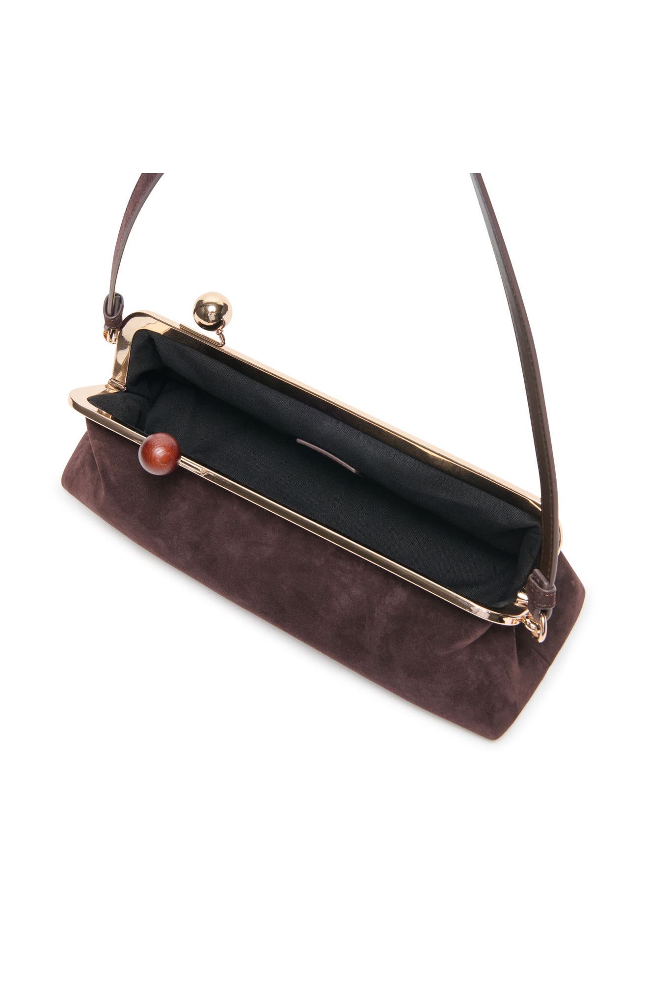Ambriaa Kiss Lock Shoulder Bag, Alternate, color, CHOCOLATE