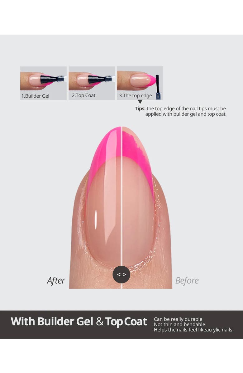 Btartboxnails Soft Gel Nail Tips XCOATTIPS<sup>®</sup> French - Glitter Base Collection, Alternate, color, Extra Short Square