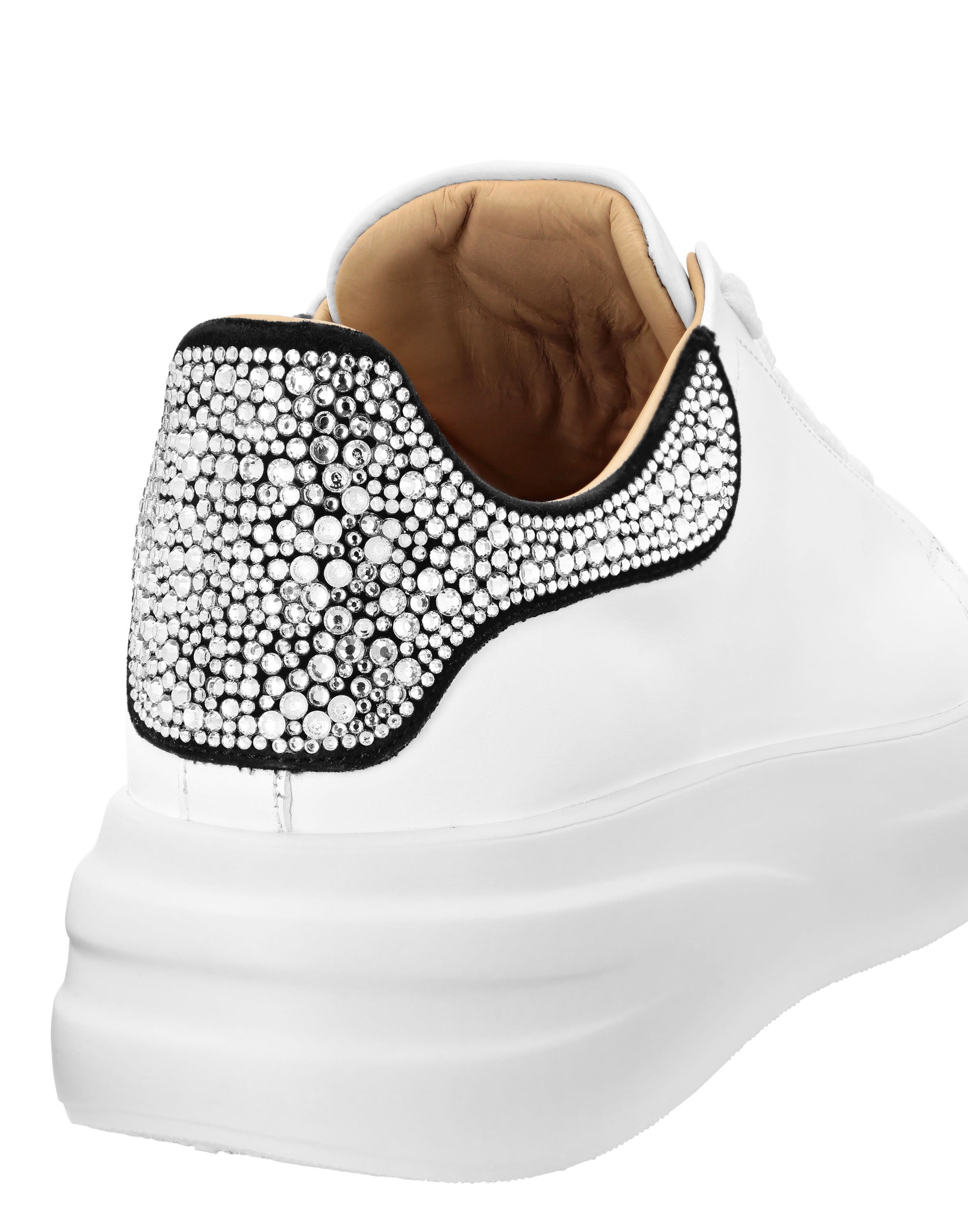 Low Top Sneakers Monogram Strass Women, Alternate, color, white/black