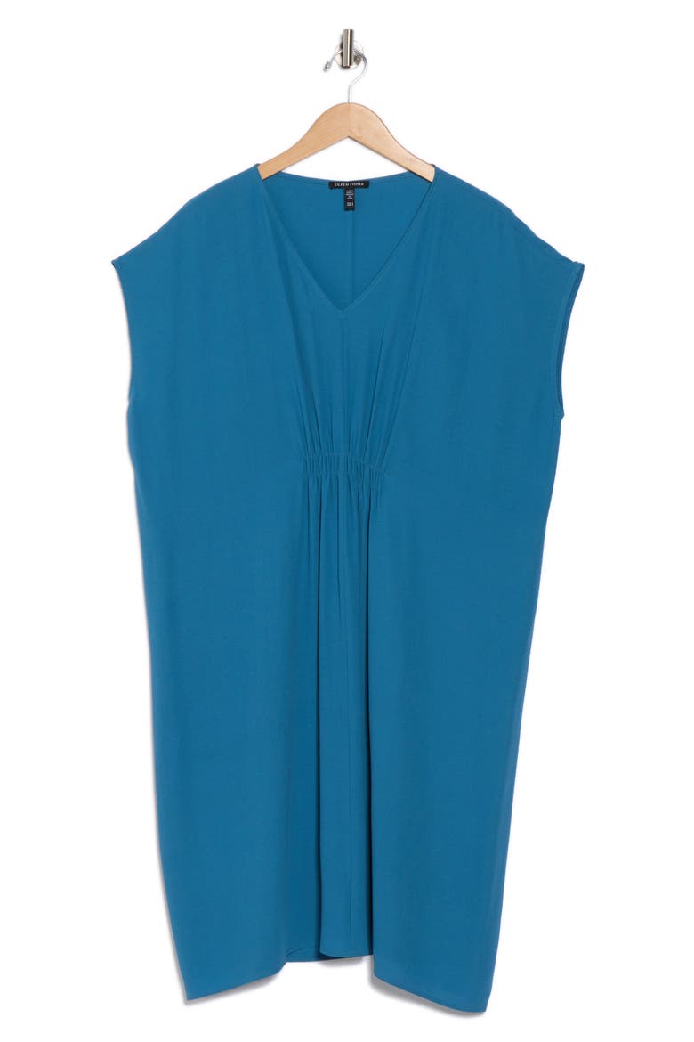 V-Neck Silk Shift Dress, Alternate, color, CASCADE