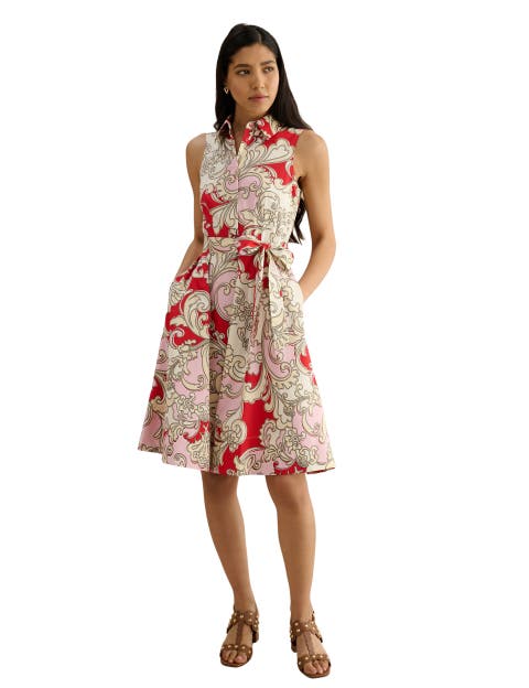 Beki Printed Collar Shirt Dress