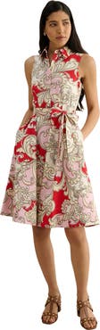 HOBBS LONDON Beki Printed Collar Shirt Dress