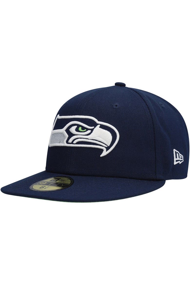 Men's New Era College Navy Seattle Seahawks Super Bowl XLVIII Citrus Pop 59FIFTY Fitted Hat, Alternate, color, Navy