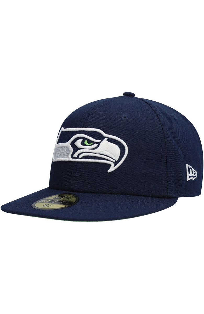 New Era Men's New Era College Navy Seattle Seahawks Super Bowl XLVIII Citrus Pop 59FIFTY Fitted Hat, Alternate, color, 