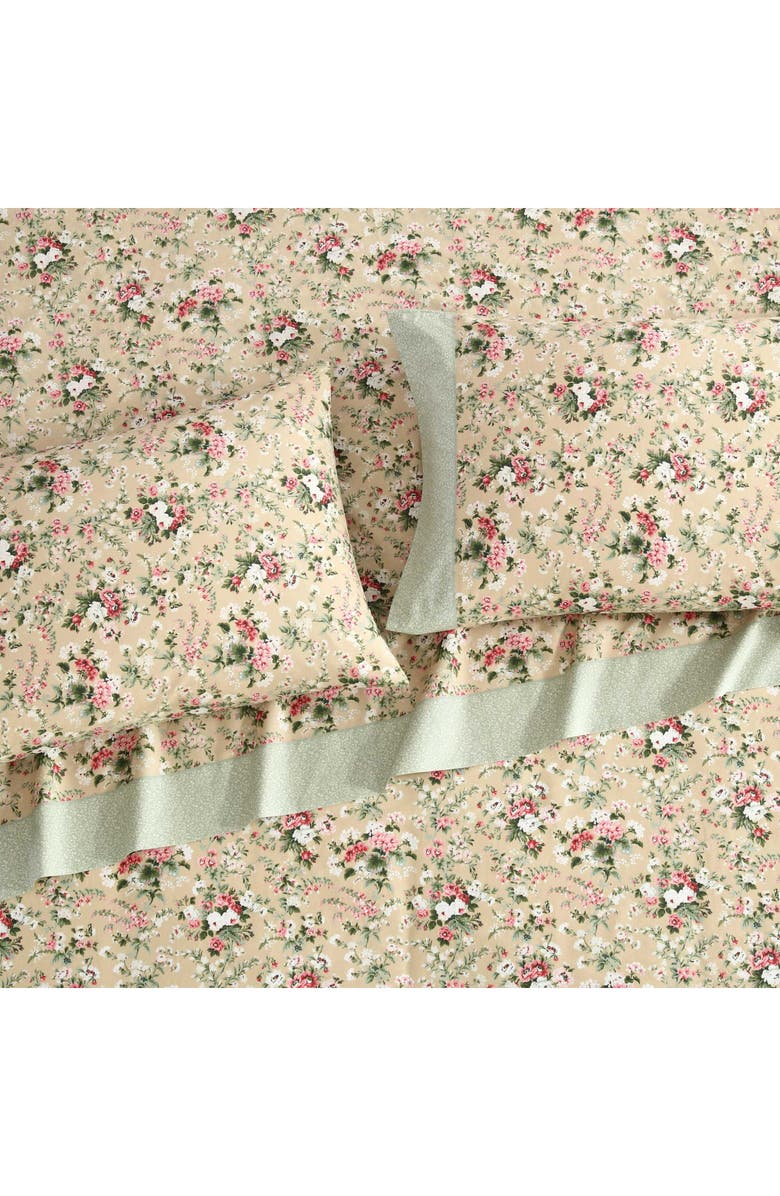 Laura Ashley Serene Dream 4-Piece Cotton Sheet Set, Alternate, color, Pastel Brown