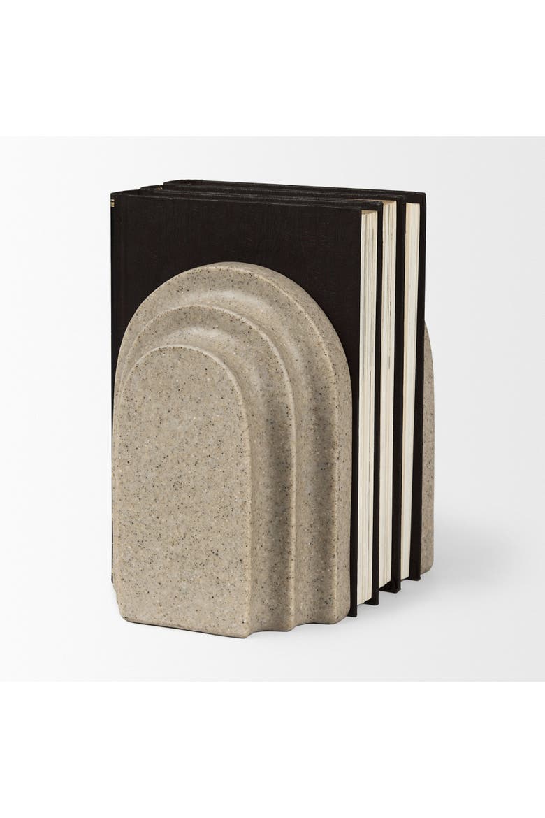 Empire Resin Arc Book End Set, Alternate, color, Grey
