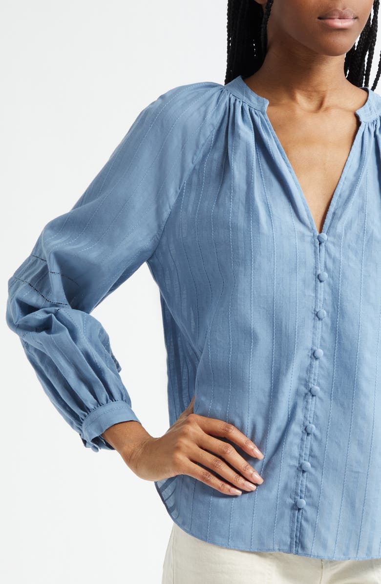 Veronica Beard Ailani Top, Alternate, color, Blue River