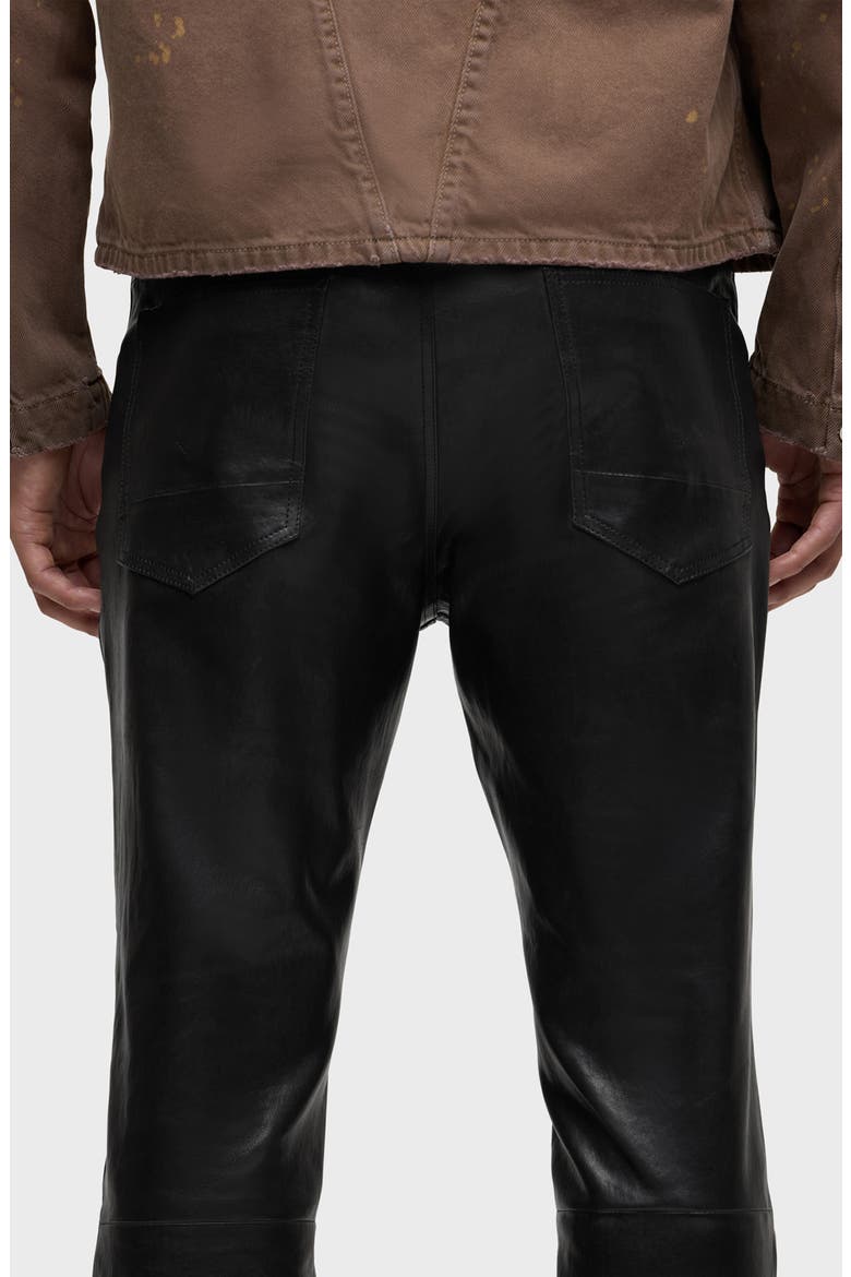 Walker Kick Flare Leather Jeans, Alternate, color, DISTRESS BLACK