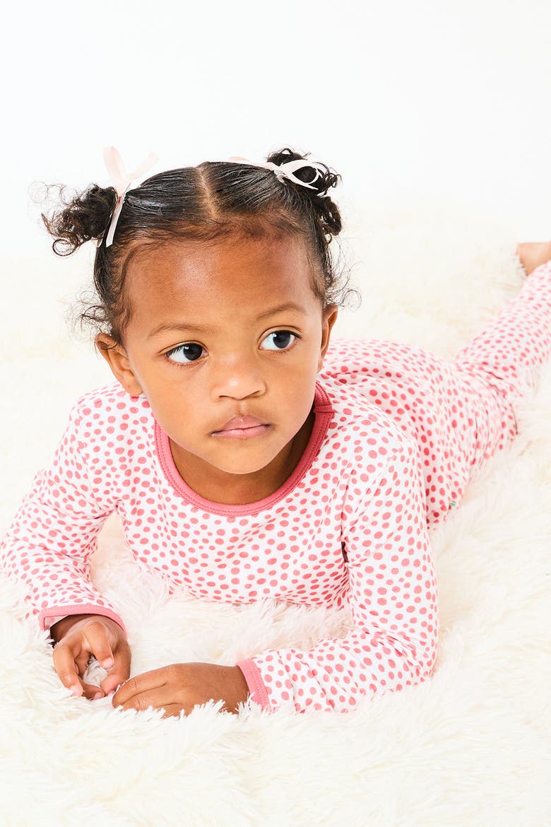 Long Sleeve Pajama Set - Coral Dots, Alternate, color, Coral Dots