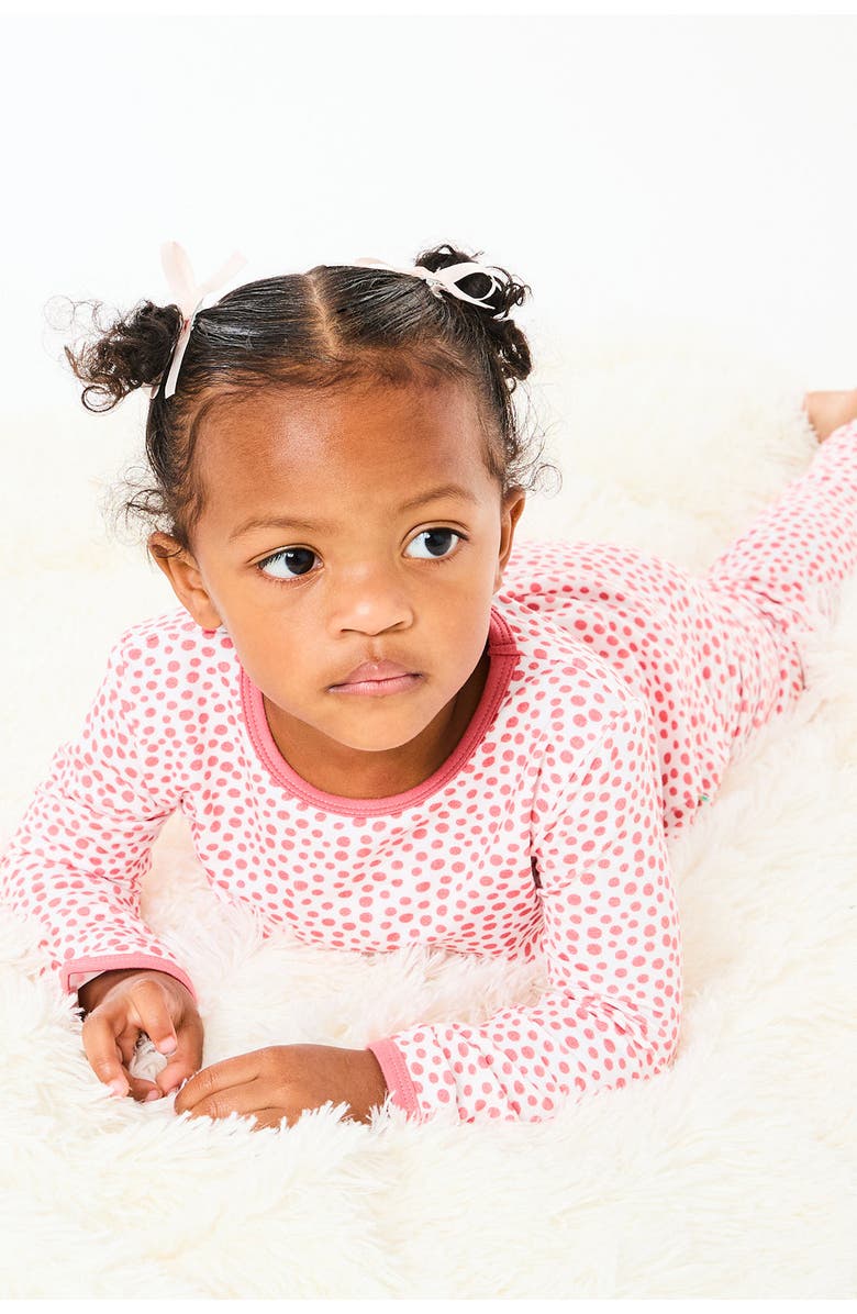 Clover Baby & Kids Long Sleeve Pajama Set - Coral Dots, Alternate, color, Coral Dots