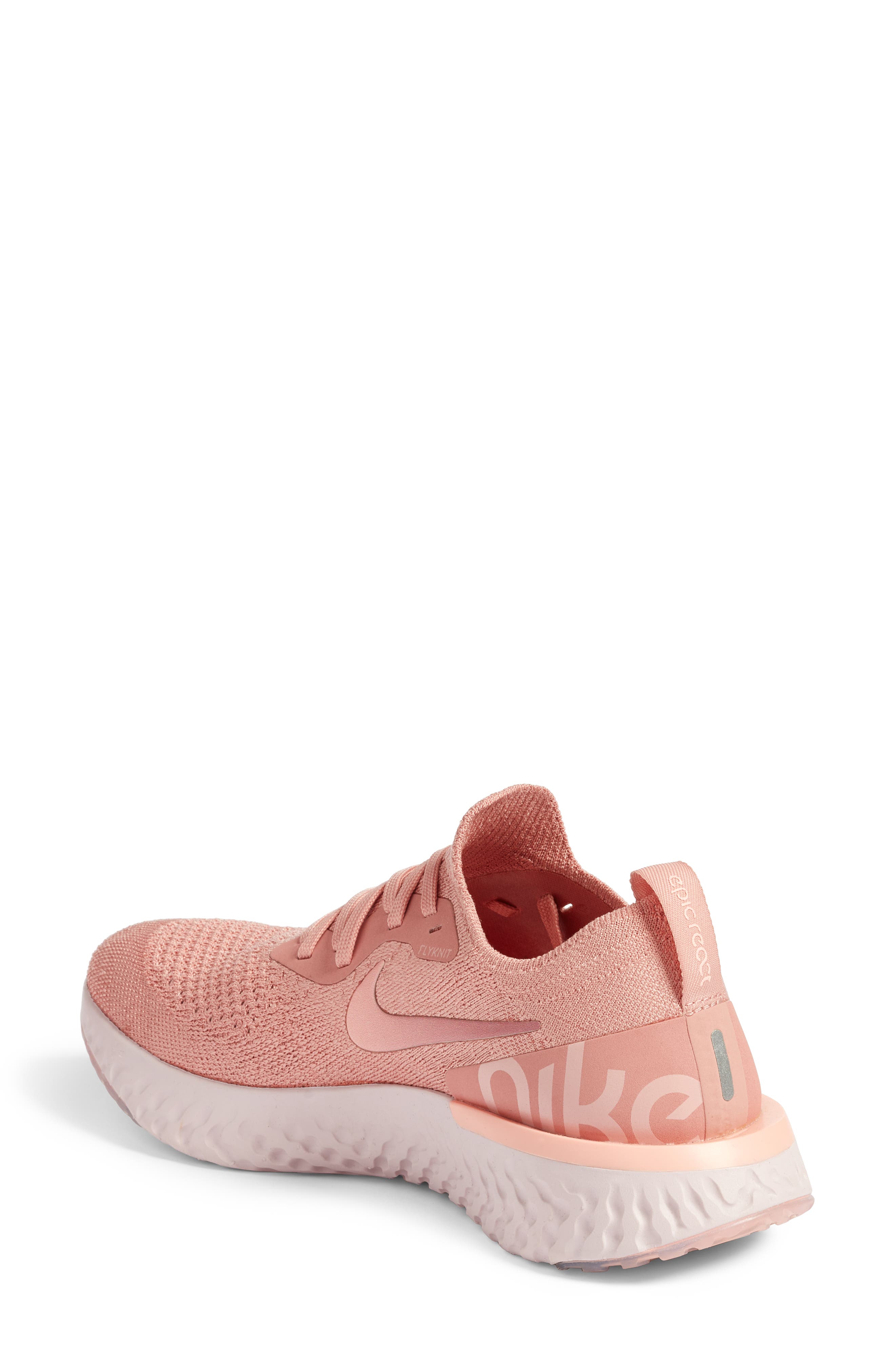 Epic React Flyknit Running Shoe, Alternate, color, RUST PINK/ PINK TINT/ PINK