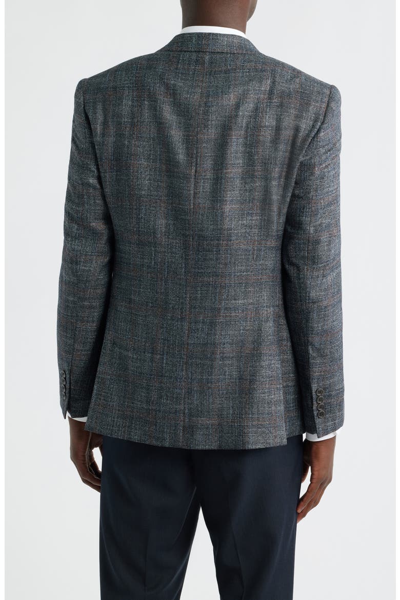 G-Line Charcoal Grey Mélange Slub Wool Blend Sport Coat, Alternate, color, CHARCOAL