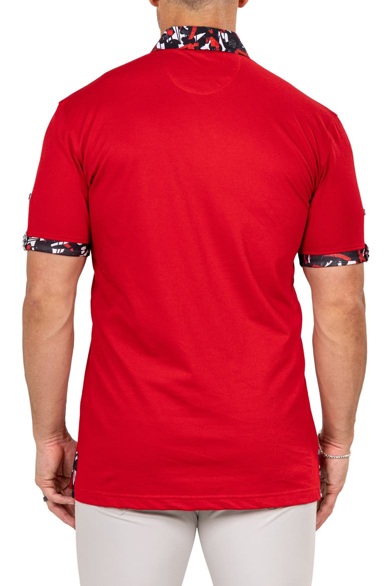 Newton Marthyr0027 Red Button-Down Piqué Polo, Alternate, color, RED