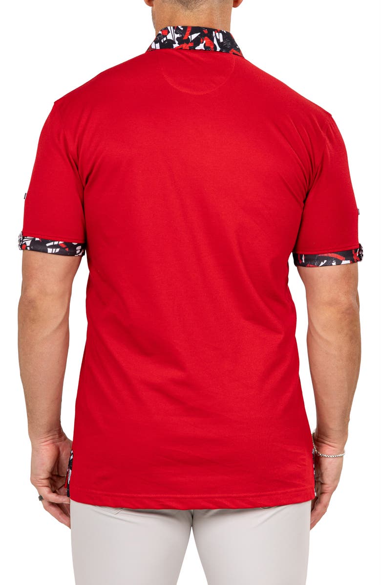 Maceoo Newton Marthyr0027 Red Button-Down Piqué Polo, Alternate, color, Red