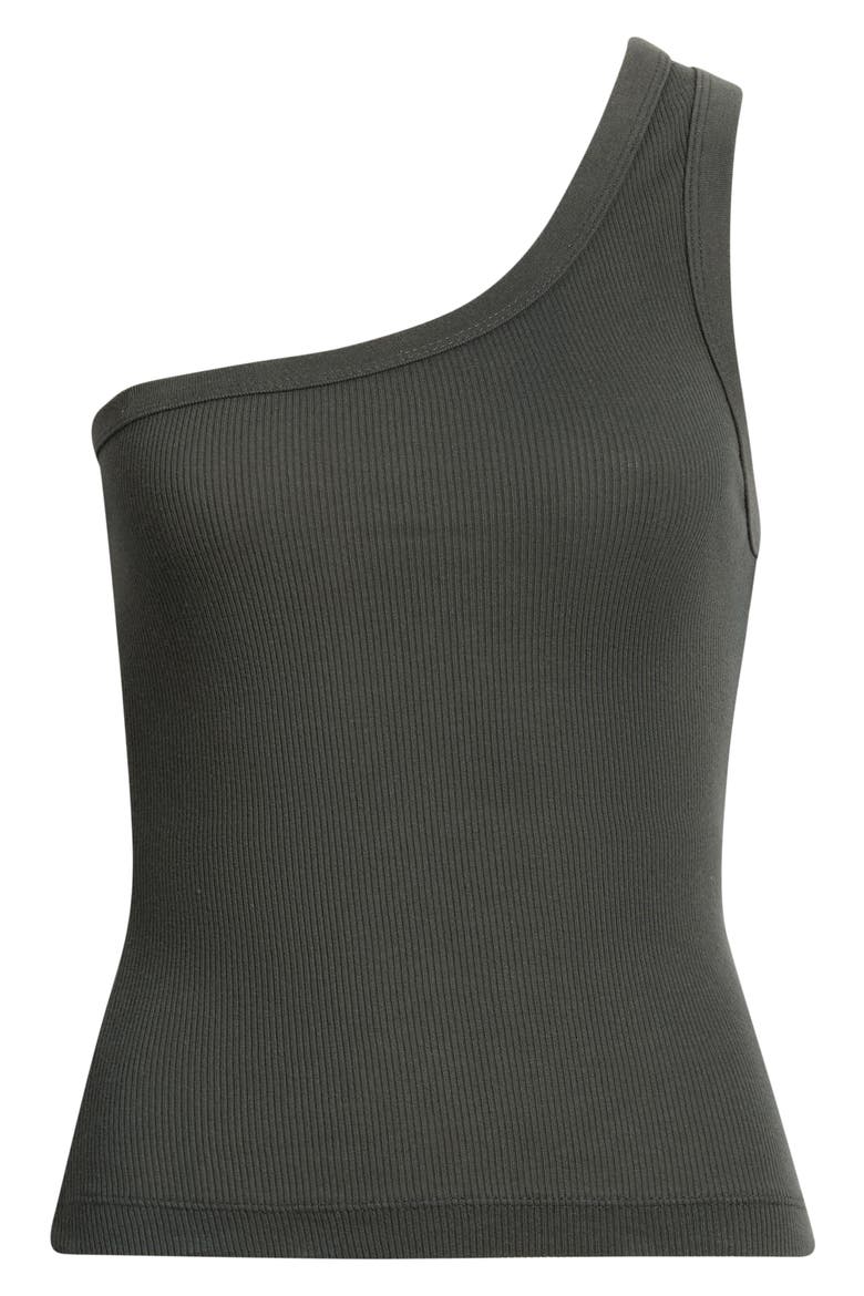 Eve Cotton Rib One-Shoulder Tank, Alternate, color, WASHED BLACK