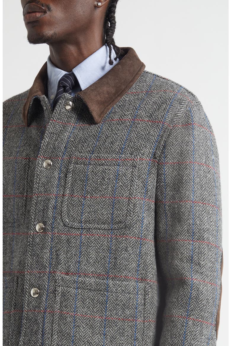 Hunting Tweed Utility Jacket, Alternate, color, DARK GREY